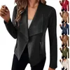 Womens kostym Jacka Solid Suede Lapel dragkedja Pocket Office Pendling Formell Slim Cardigan Top Fashion Street Wear S-XL 240306