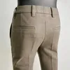 Jesienne zimowe wełniane garnitur Pant High Quality Men Business Busines Slim Pants Streetwear Formal Fashion Social Casual Spodni 240305