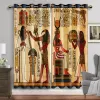 Gardiner egyptiska fönstergardiner forntida gudar gardin för vardagsrum lyxigt Egypten hieroglyfer draperar hög skuggning (70%90%) 2 paneler
