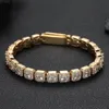 7 mm 18-24-calowe Złoto Plosed Out Bling Diamond CZ Diamentowy łańcuch Naszyjka Diamentowa Bransoletka dla mężczyzn Kobiet Hip Hop Punk Bejdia Naszyjnik