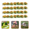 Decorative Flowers 4Pcs Artificial Flower Cluster Vegetation Groups Grass Tuft Static Scenery Model