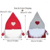 Stol täcker 1 st jul Santa Hat Decoration År 2024 Bordprydnader för middagens bankett Slipcovers 6xdd