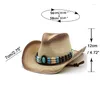 Boinas Cowgirl Sombrero de verano Paja para mujeres Hombres Western Cowboy Lady Trendy Tejido Sun Beach Cap