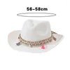 Bérets Style bohémien chapeau de paille gland coquille colorée corde décor Non étouffant unisexe grand bord crème solaire Jazz accessoires de mode