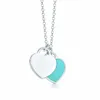 Pendentif coeur d'amour de styliste, collier en émail rouge bleu rose, mode féminine, chaîne de clavicule, cadeau pour petite amie