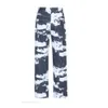 Trendy High Street Wash Tie Dye Printed Denim Men's Hip Hop Wide Straight Leg Dad Pants