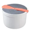 2L Microwave Oven Rice Cooker Portable Food Container Multi-function Steamer Rice Cooker Bento Lunch Box Steaming Utensils 240304