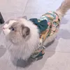 Japanischer Stil, dünner Katzen- und Hundemantel, Kimono, Sommer-Haustierkleidung für Katzen, Hunde, süßer Aufdruck mit Schleife, Kätzchen-Sphynx-Kleidung, Outfit 240315