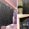 Curtains Shiny Tassel Silver Line String Curtain 300*290cm&100x200cm Fashion Valance Living Room Divider Wedding DIY Home Decoration