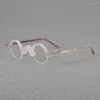 Zonnebrilmonturen Hoge kwaliteit halfronde bril voor mannen en vrouwen Vintage klein frame acetaat optisch maken receptglas