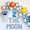 Decoratieruimte DIY Ballon Garland Arch Kit Blauw Oranje Raket Astronaut Thema Verjaardag Galaxy Outer Space voor jongens Feestdecoraties