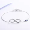 Klassisk armband design 925 Silver Heart Membius Ring Infinity Armband Heart Shaped Crystal Stone Hand Decoration Gift