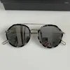 Zonnebrillen van hoge kwaliteit retro voor herenmode Klassieke ronde acetaatvezel UV400-bril Dames outdoor casual zonnebril