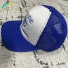 Klasyczne modne błękitne litery haft korony rhude hat men kobiety regulowane filta przeciwsłoneczne siatkowe patchwork rhude baseball cap2376