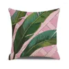 Oreiller feuille tropicale taie d'oreiller motif palmier couverture rayure décor canapé S taie d'oreiller