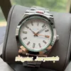 Orologio da uomo 5A quadrante bianco designer automatico 40 mm acciaio inossidabile 904L cinturino orologio argento specchio zaffiro fibbia pieghevole luminoso orologio impermeabile 100 m