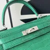 10S handmade tote bag designer bag Tote Classic Noble 25CM with imported original top quality Crocodile skin with box TOP customization