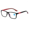 Солнцезащитные очки, удобные очки TR90 с защитой от синих лучей, квадратные очки для чтения для женщин и мужчин, очки по рецепту для дальнозоркости 1,0 1,5 до 4