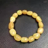 Bracelets à maillons en cire d'abeille naturelle pour femmes, à la mode, carré, élasticité, perle d'ambre, bijoux cadeau, 10MM