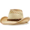 Berets Cool Summer Fashion Women's West Cowboy Straw Hat Panamas UV Protection Sun Visor Seaside Beach Tide Hats