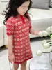 Yeni kızlar elbiseler örgü çocuklar etek prenses elbise boyutu 100-160 cm çocuk tasarımcı kıyafetleri logo jakard bebek frock 24mar