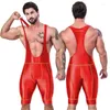 Costume da bagno da donna Gilet da ciclismo stretto lucido in raso con pantaloni in cinque parti Tuta liscia Nuoto Bicicletta da strada Bavaglini assorbenti UOMINI