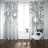 Rideaux Rideaux de Noël pour salon rideaux fins pour chambre à coucher imprimé flocon de neige rideau occultant à œillets décoration d'intérieur 2 panneaux