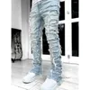 Mäns jeans 2023 Cool nödställda rippade smala passformar Stretch Denim Pants Streetwear Style Fashion Clothes 310