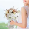 Flores de boda Ramos de novia románticos con cintas Decoración Flor de seda para el festival de aniversario de la ducha del día de San Valentín