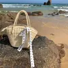 ビーチバッググラスバッグハンドメイド織られた女性夏インターネットセレブリティバケーションビーチワンショルダーハンドバッグ
