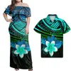 Casual Dresses HYCOOL 2024 Summer Women Sexy Off Shoulder Polynesian Pineapple Female Maxi Elegant Hawaii Flower Floor-Length Dress