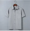 Sommer-Herrenhemd mittleren Alters und älterer Herren, kurzärmelig, Baumwoll-Leinenhemd, lässiges Väter-Hemd, großes Leinenhemd mit halben Ärmeln und Revers