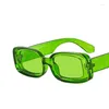 Gafas de sol A156 Fashion Square Frame Personalidad Damas Hombres Hip Hop Retro Beach Party Sunshade Clear Green