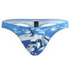 Unterhosen 2024 Männer Tanga Mini Brief Super Sexy Homosexuell Bademode Pool Schwimmen Tragen Strand Sonnenbaden Bikini Tanga Niedrige Taille Drucken badeanzug