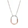 Designer S925 Sterling Silver Necklace Tiffay och Co Lock Rose Gold Platinum Splice With Diamonds Color Separation Electropated Advanced Sense