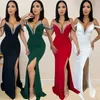 Casual Kleider Wishyear Elegante Lange Hohe Schlitz Schulterfrei Rückenfrei Abend Geburtstag Für Frauen Quaste Strass Maxi Bodycon Vestidos