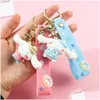 Figuras dos desenhos animados 6 estilo kawaii chaveiro bonito cinnamoroll chaveiros carro chaveiros para mochila pingente ornamentos acessórios presentes gota otsy0