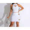 Work Dresses Women's Fashion Love Diamond Solid Color Sexy Naked Slim Fit Skirt Set