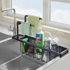 Küche Lagerung Waschbecken Regal Abfluss Rack Edelstahl Seife Schwamm Pinsel Halter Lappen Korb Wohnaccessoires