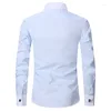 Men's Dress Shirts 2024 Classic White French Regular Fit Cufflinks Business Long Sleeve Lapel Men Social Shirt