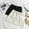 Skirts Casual Spring Summer Solid High Waist Mini Women A-Line Skirt Vintage Female Kawaii Students Empire Above Knee Slim