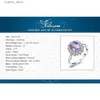 Cluster Rings JewelryPalace 1.7ct Diana Natural Amethyst 925 Sterling Silver Halo Ring for Woman Wedding Engagement Fine Jewelry Fashion Gift L240315