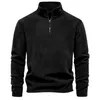 Sweats à capuche pour hommes automne hiver polaire sweat col demi-zip manches longues tendance hauts