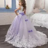 Girl's Dresses Girls Lace Princesses Long Prom Dresses Bridesmaids Children Dresses For Girls Teenage Girl Formal Wedding Dress 3 10 14 Years 240315