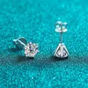 2 Carat 80mm D Color Stud Earrings for Women Fine Jewelry with GRA 100% 925 Sterling Sliver Diamond Ear Studs 240227