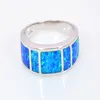 Tutta la moda al dettaglio blu fine opale di fuoco anello in argento 925 placcato gioielli per le donne RMF16032601268K