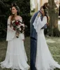 2020 New Bohemian Full Lace Wedding Dresses Summer Wear of the Counter Long Sleeves Beach Wedding Dress Buho بالإضافة إلى حجم الزفاف GO4928436