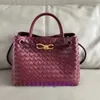 Bolsos de hombro Bottgss Ventss Andiamo de cuero original de alta calidad a la venta 2024 Nuevo bolso de mujer de cuero genuino tejido a mano de moda en forma de 8 con logotipo real