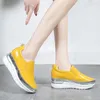 Patent Leather y Platform Sneaker Autumn Hidden Heels Sport Shoes Woman Plus Size 43 Thick Bottom Loafers 240313