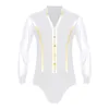 Stadiumkleding Heren Ballroom Samba Latin Danskostuum Sparkle Strass bodysuit V-hals Sheer Mesh Gymnastiek Turnpakje Prestaties Dancewear